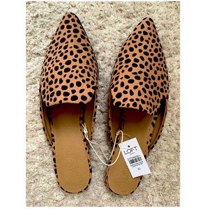 NWT size 10 LOFT leopard print mules